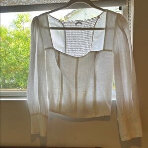 Reformation White Blouse with Square Neckline